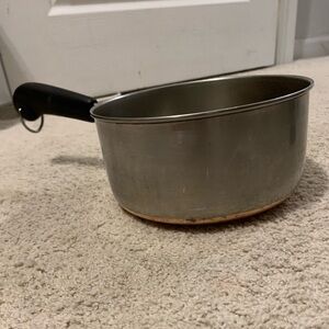 Revere Ware 1801 2 Quart Copper Bottom Saucepan Vintage Stainless Steel No Lid